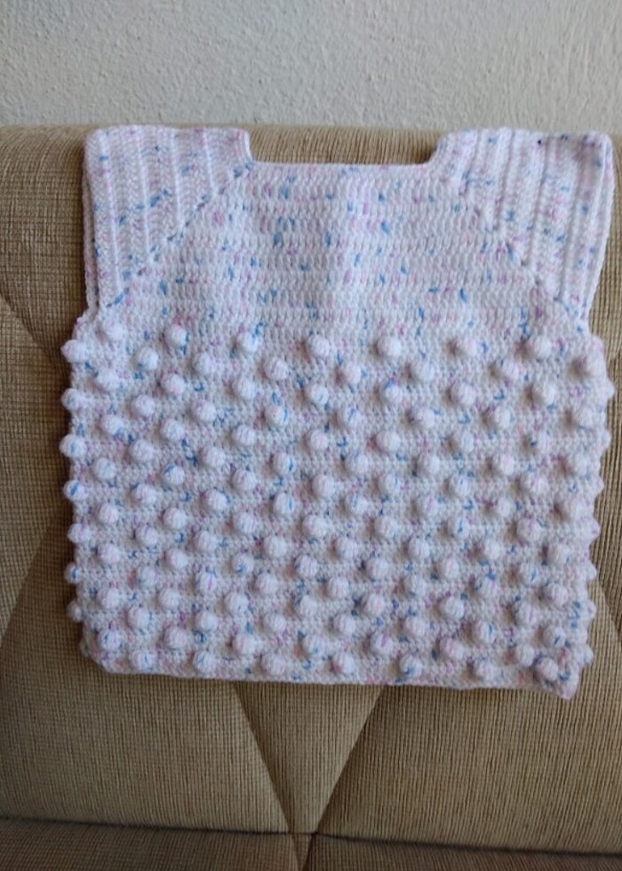 El örgüsü bebek yeleği  - Görsel 3