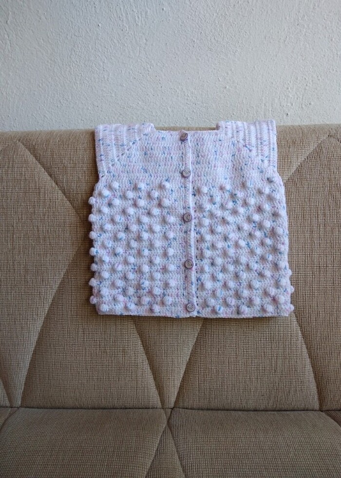 El örgüsü bebek yeleği  - Görsel 2