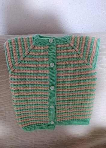El örgüsü bebek yeleği - Görsel 2