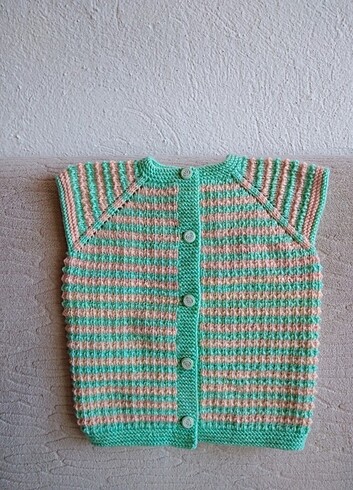 El örgüsü bebek yeleği - Görsel 3