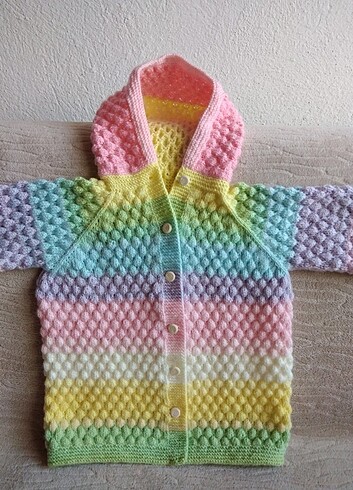 El örgüsü çocuk hırkası  - Görsel 4