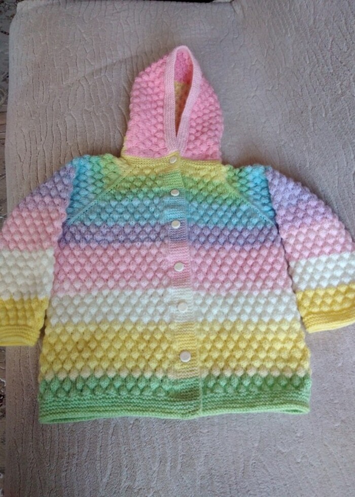 El örgüsü çocuk hırkası  - Görsel 3