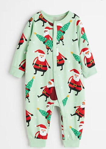 Renkli Desenli Uzun Kollu noel baba Bebek Tulum