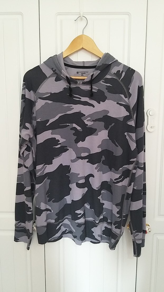 Gri Kamuflaj Desenli Kapüşonlu Sweatshirt - Görsel 4