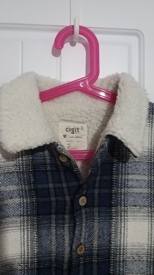 Erkek Çocuk mavi Düğmeli mont - Görsel 4