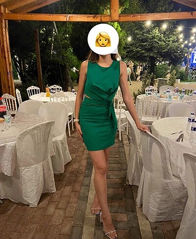 40 Beden Yeşil elbise