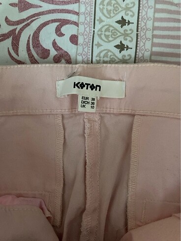 38 Beden pembe Renk Koton pudra pembe pantolon