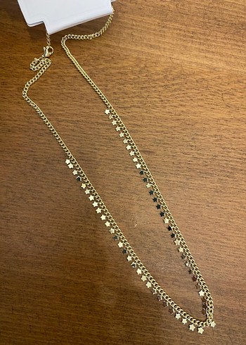 Uzun Altın Zincir Detaylı Kadın Kolye - Görsel 4