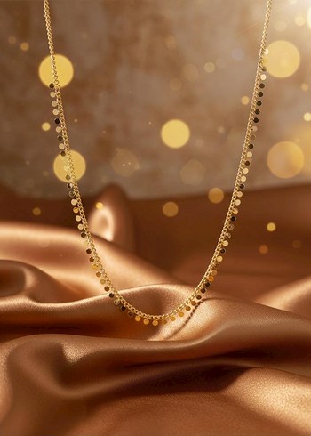 Uzun Altın Zincir Detaylı Kadın Kolye - Görsel 2