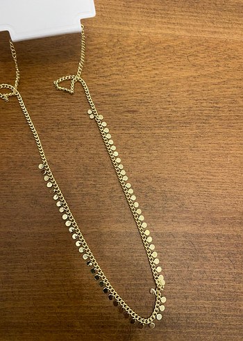 Uzun Altın Zincir Detaylı Kadın Kolye - Görsel 5