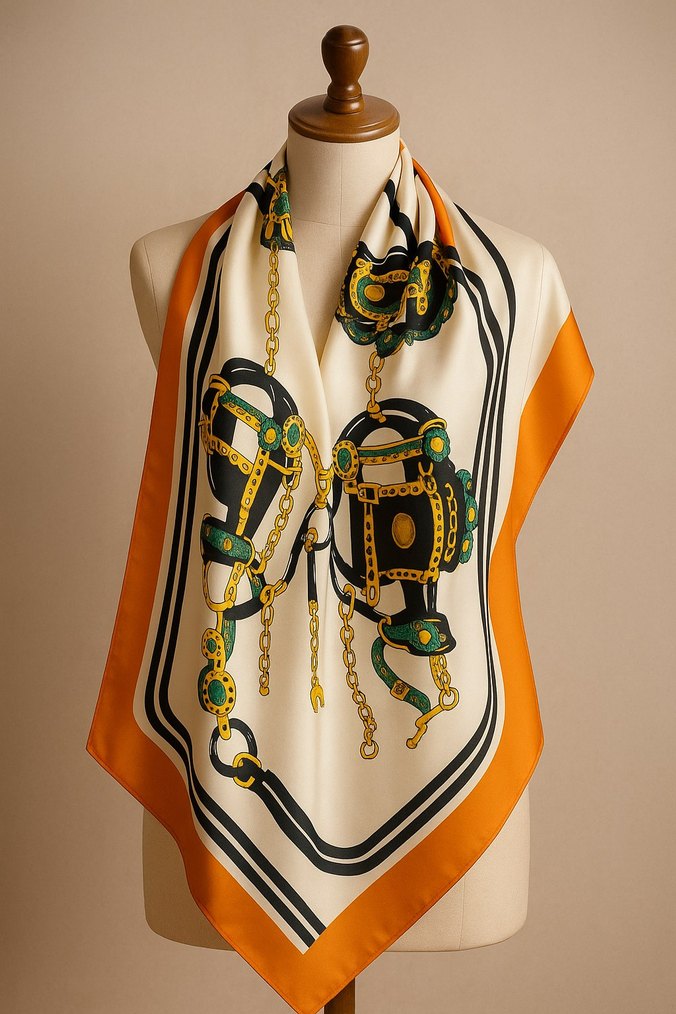 Parlak Çok Renkli Bohem ithal vual İpek şal - Görsel 2