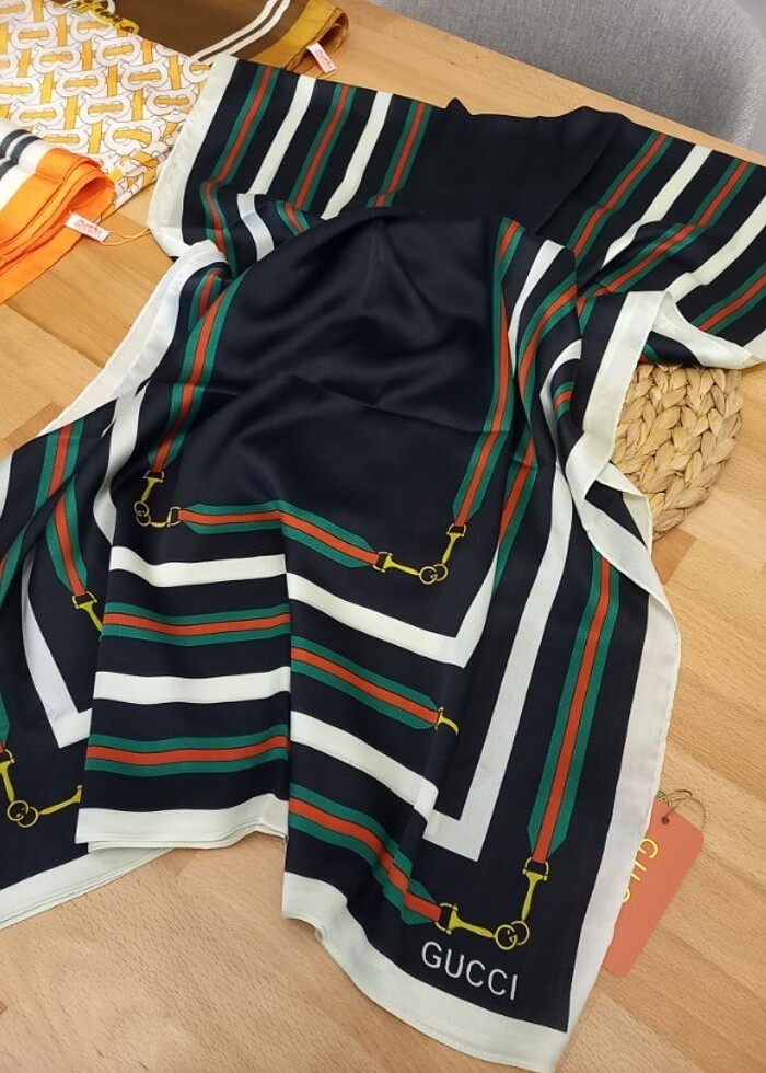 siyah vual ipek şal - Görsel 3