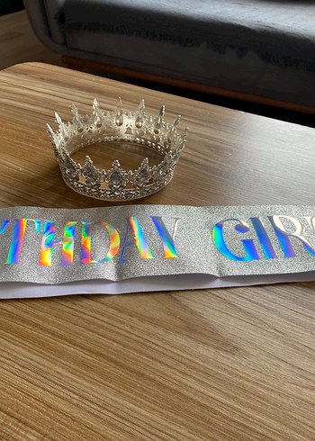 Parlak Gri Taşlı prenses tacı - Görsel 5