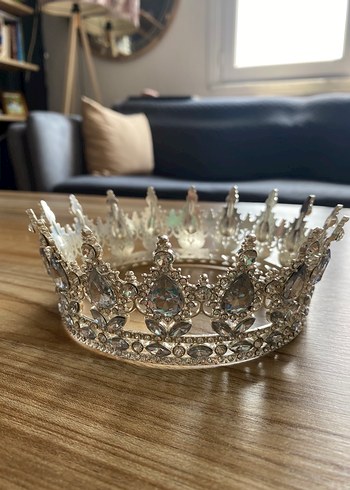 Parlak Gri Taşlı prenses tacı - Görsel 3