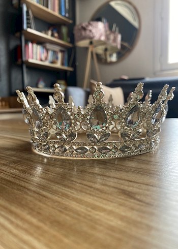 Parlak Gri Taşlı prenses tacı - Görsel 7