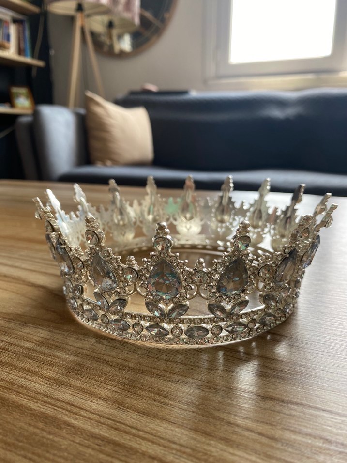 Parlak Gri Taşlı prenses tacı - Görsel 3