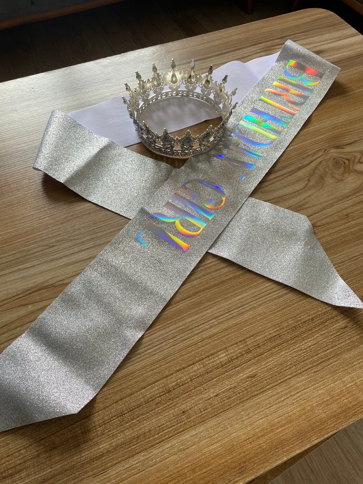 Parlak Gri Taşlı prenses tacı - Görsel 2