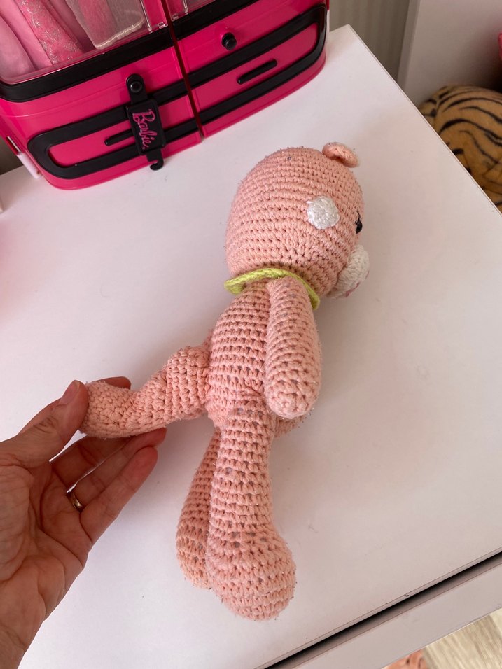 Pembe Örgü Peluş Oyuncak - Görsel 3