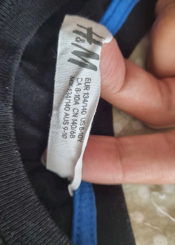H&M Siyah Erkek Çocuk Örgü Desenli Tişört