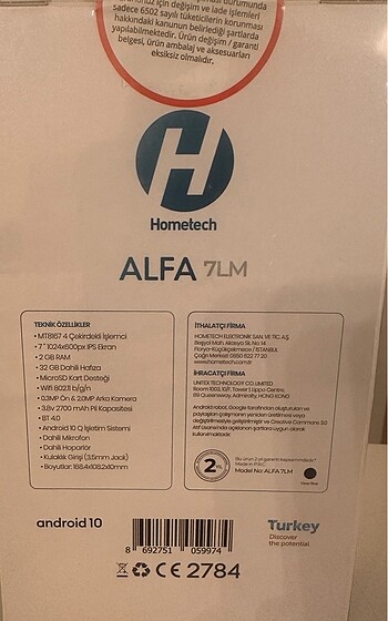 Beden Hometech Alfa 7LM TABLET EBA DESTEKLİ!!