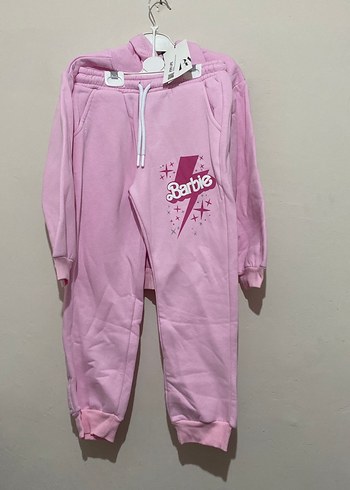 Barbie Kapüşonlu Pembe Kız Eşofman Takımı - Görsel 2