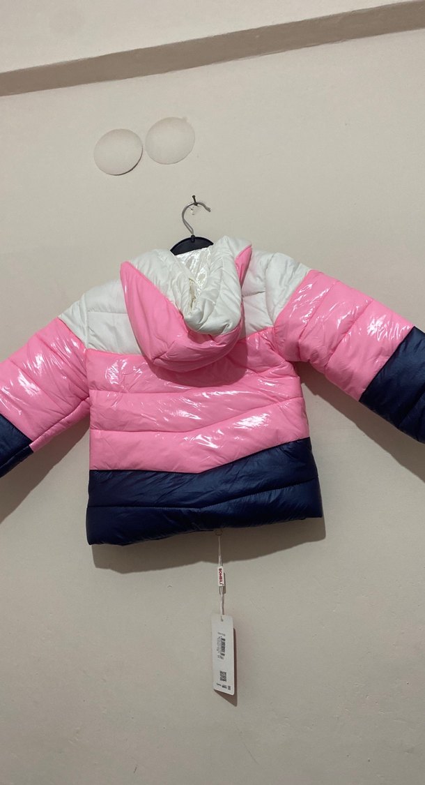 Kız Çocuk Renkli Düğmeli Mont - Görsel 2