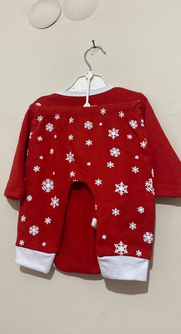 Noel Temalı Kırmızı Bebek Body - Görsel 2