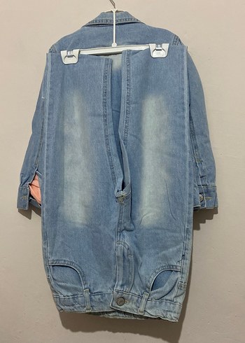 Renkli Nakışlı Kız Kot Ceket takım - Görsel 3