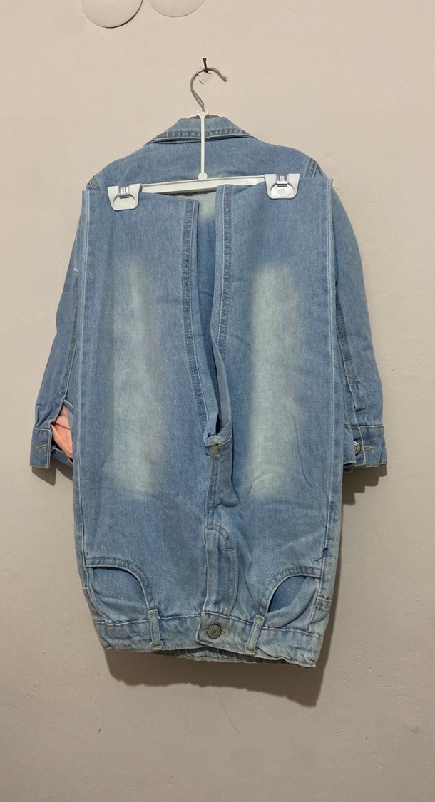 Renkli Nakışlı Kız Kot Ceket takım - Görsel 3