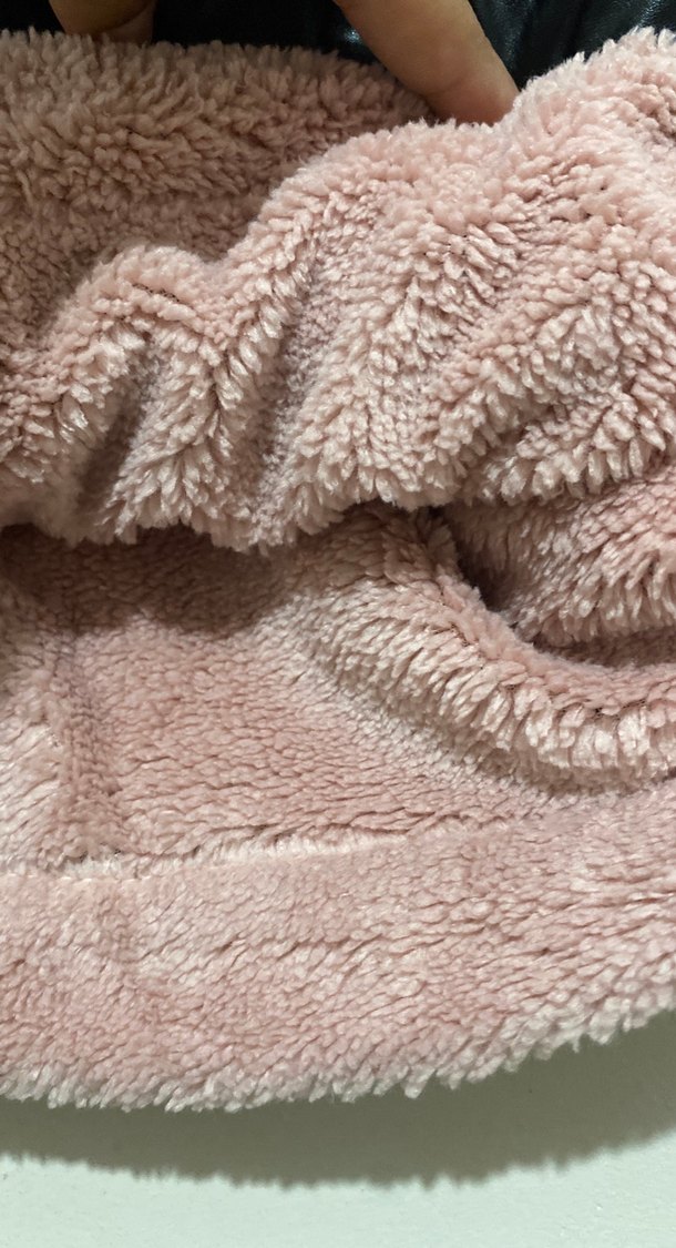 Deri Düğmeli Kız Elbisesi, Uzun Kollu, Pembe - Görsel 3