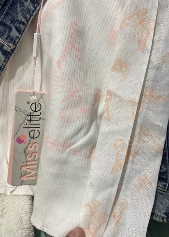 Payet İşlemeli Gri Denim Kız Ceketi takım - Görsel 3