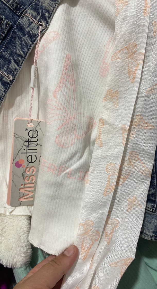 Payet İşlemeli Gri Denim Kız Ceketi takım - Görsel 3