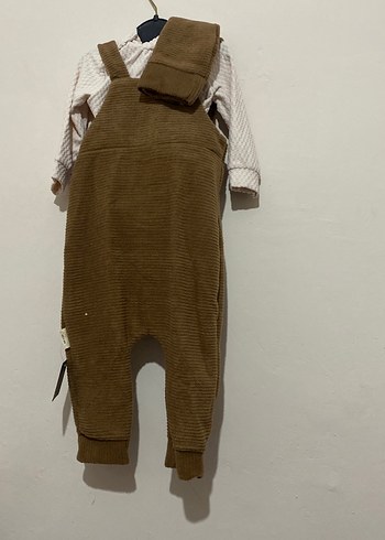 Erkek Çocuk Triko Kahverengi Salopet - Görsel 2