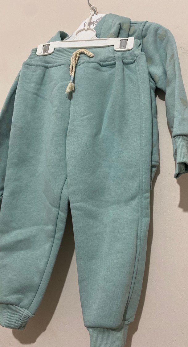 Çocuk Kapüşonlu Ayıcık Baskılı Takım - Görsel 2