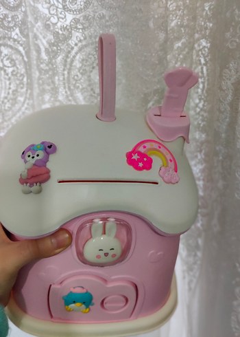 Pastel Pembe Ev Şeklinde Oyuncak Kumbara - Görsel 3