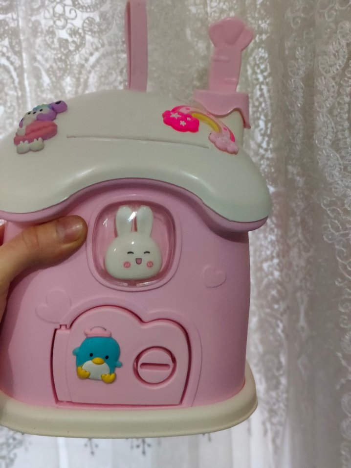 Pastel Pembe Ev Şeklinde Oyuncak Kumbara - Görsel 2