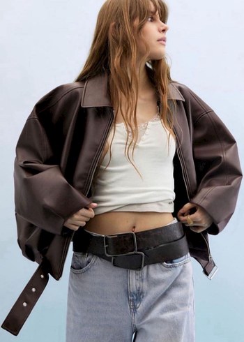s Beden Pull and bear suni deri ceket