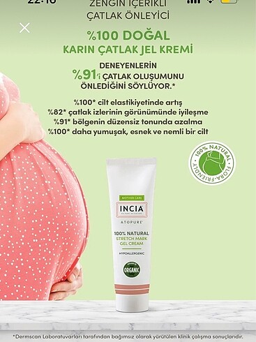 INCIA Hamilelikte Karın Çatlak Kremi