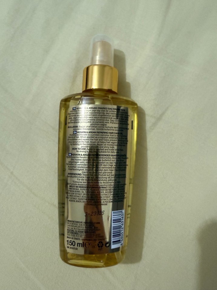 Bioxin Keratin & Argan Onarıcı Saç Bakım Yağı 150 ml - Görsel 2