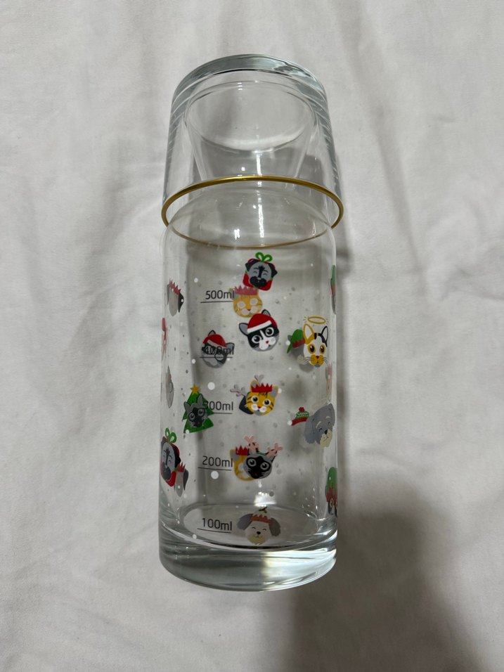 Sıfır Renkli Desenli Baş Ucu Cam Sürahi - Görsel 3