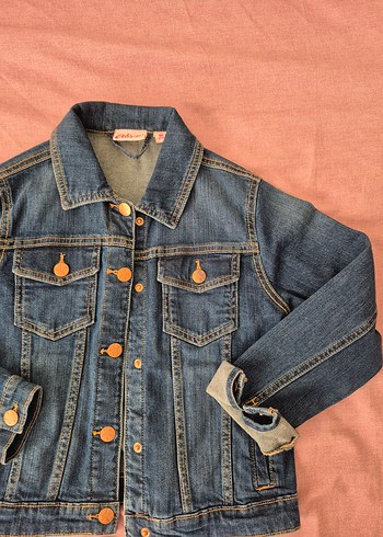 12-13 Yaş Beden Düğmeli Denim Ceket