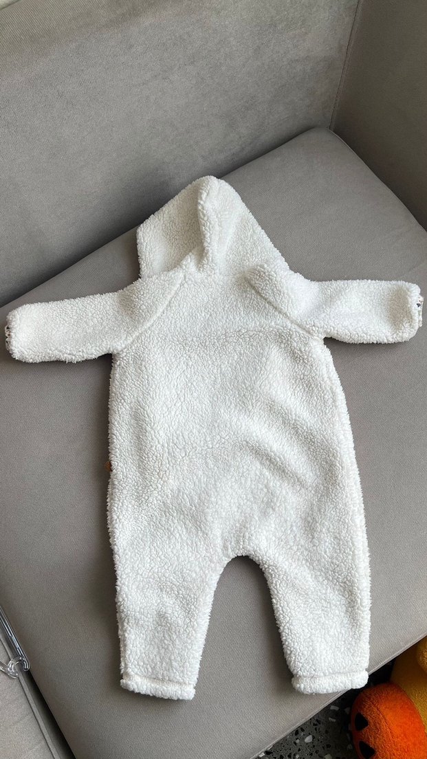 Bebek Kız Beyaz Kürklü Tulum - Görsel 3