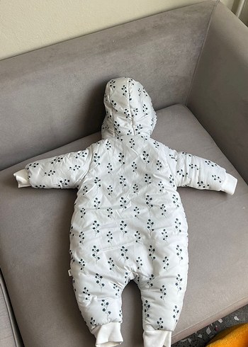 Astronot Kapüşonlu Beyaz Bebek Tulum - Görsel 2