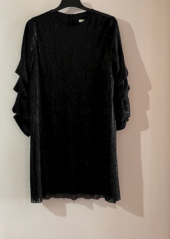 Siyah Uzun Kollu Gotik Kadın Elbise - Görsel 5