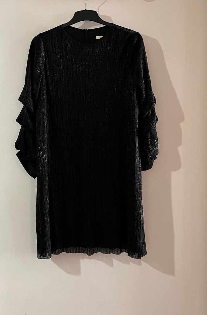 Siyah Uzun Kollu Gotik Kadın Elbise - Görsel 5