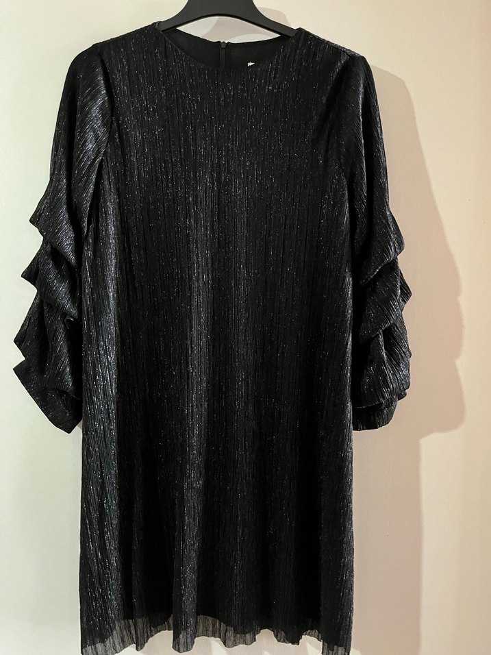 Siyah Uzun Kollu Gotik Kadın Elbise - Görsel 4