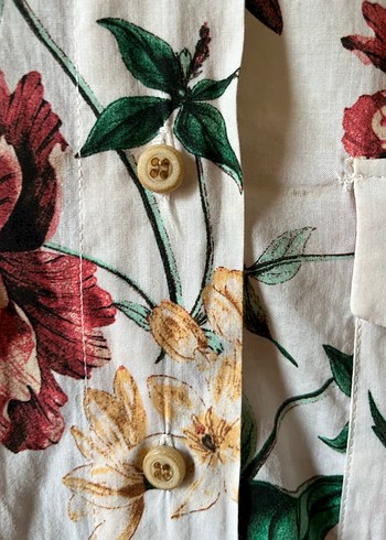 Çiçek Desenli Pamuklu Bohem Kadın Gömlek - Görsel 6