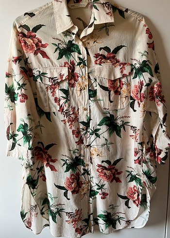 Çiçek Desenli Pamuklu Bohem Kadın Gömlek - Görsel 3