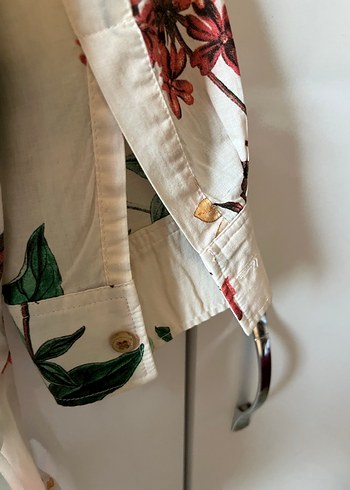 Çiçek Desenli Pamuklu Bohem Kadın Gömlek - Görsel 4