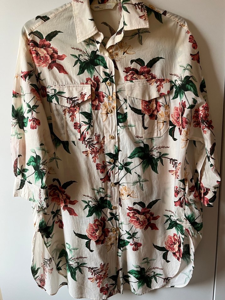 Çiçek Desenli Pamuklu Bohem Kadın Gömlek - Görsel 3
